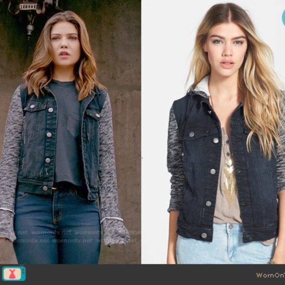 Free People Distressed Denim jJacket With Removable Hood. SZ M - Picture 2 of 6